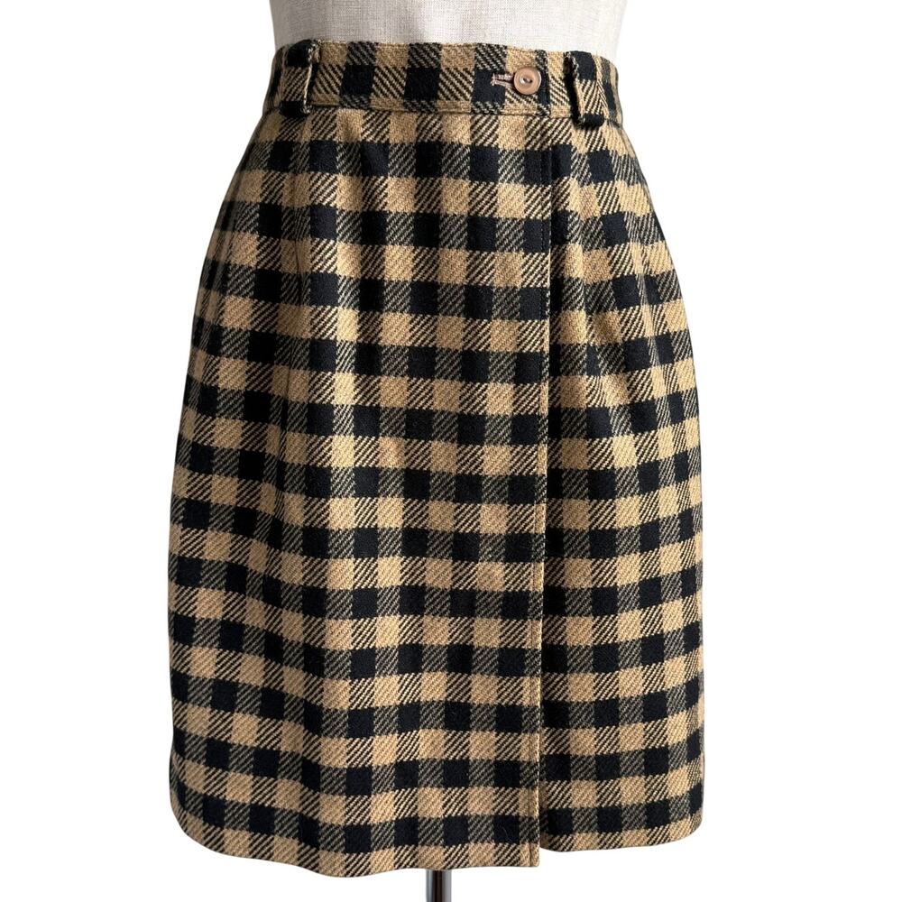 Vintage Munsingwear Plaid Wool Skort Penguin Logo Preppy Fall Size 9